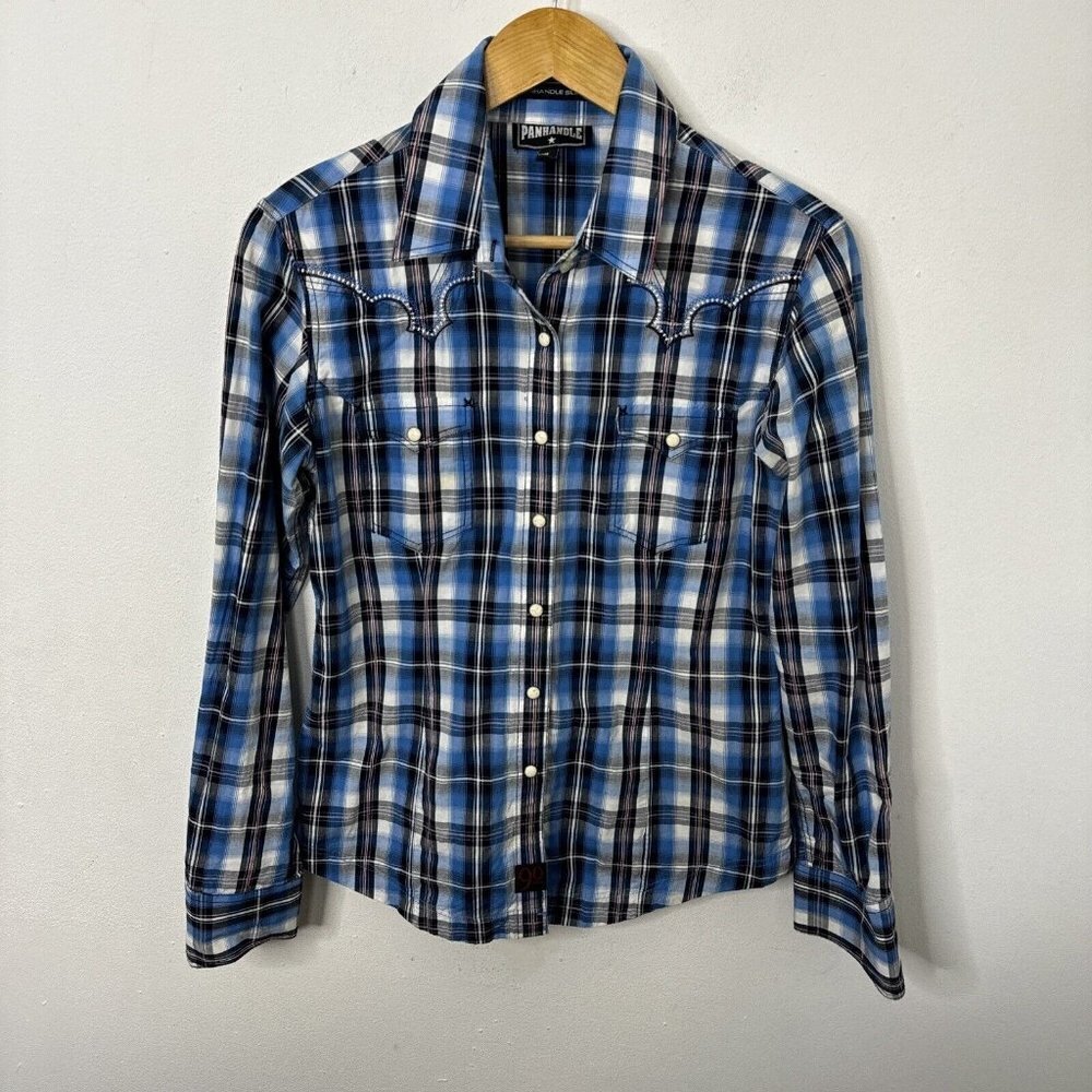 Panhandle Slim Blue Plaid Button Down Shirt